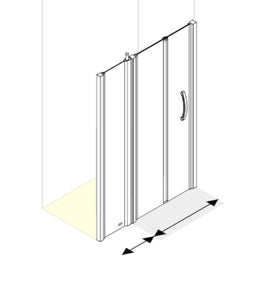 AKW 56853      Larenco Alcove Full Height Door with Inline Panel (Bi-Fold Door)