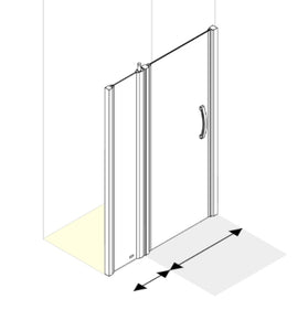 AKW 56852      Larenco Alcove Full Height Door with Inline Panel (Plain Door)
