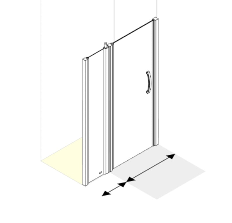 AKW 56852      Larenco Alcove Full Height Door with Inline Panel (Plain Door)